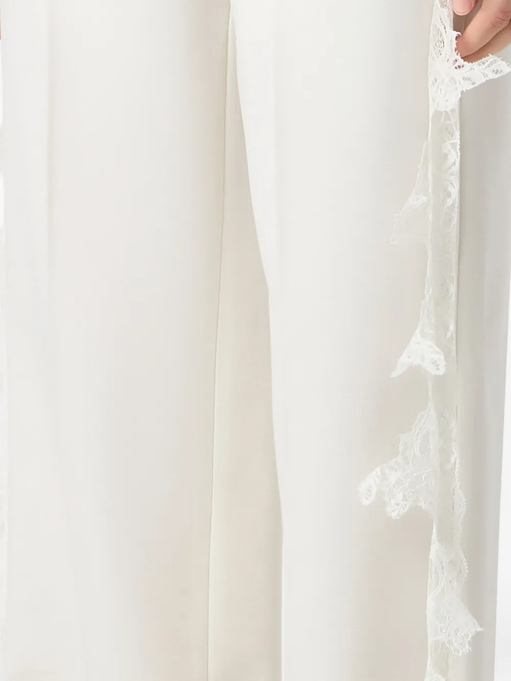 Blumarine Broek met kanten detail Wit