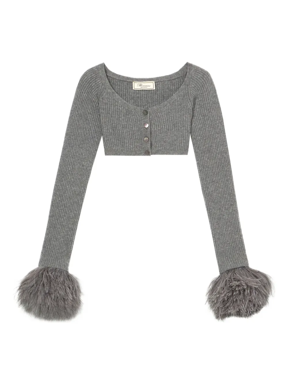 Blumarine Geribbeld cropped vest Grijs