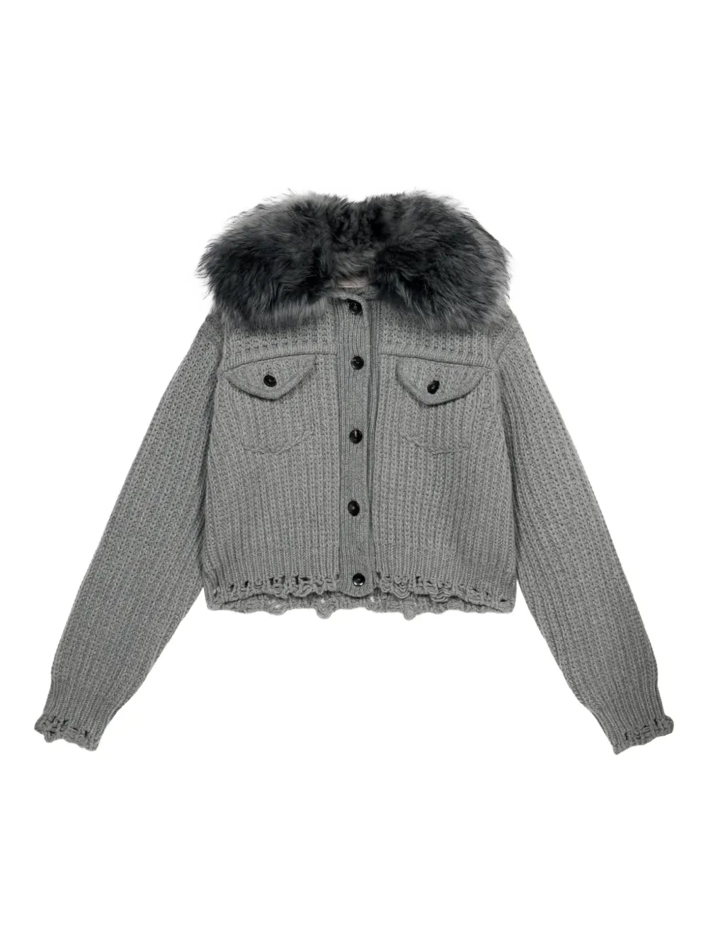 Blumarine Geribbeld cropped vest Grijs