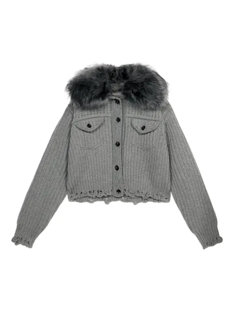 Blumarine cropped ribbed cardigan 