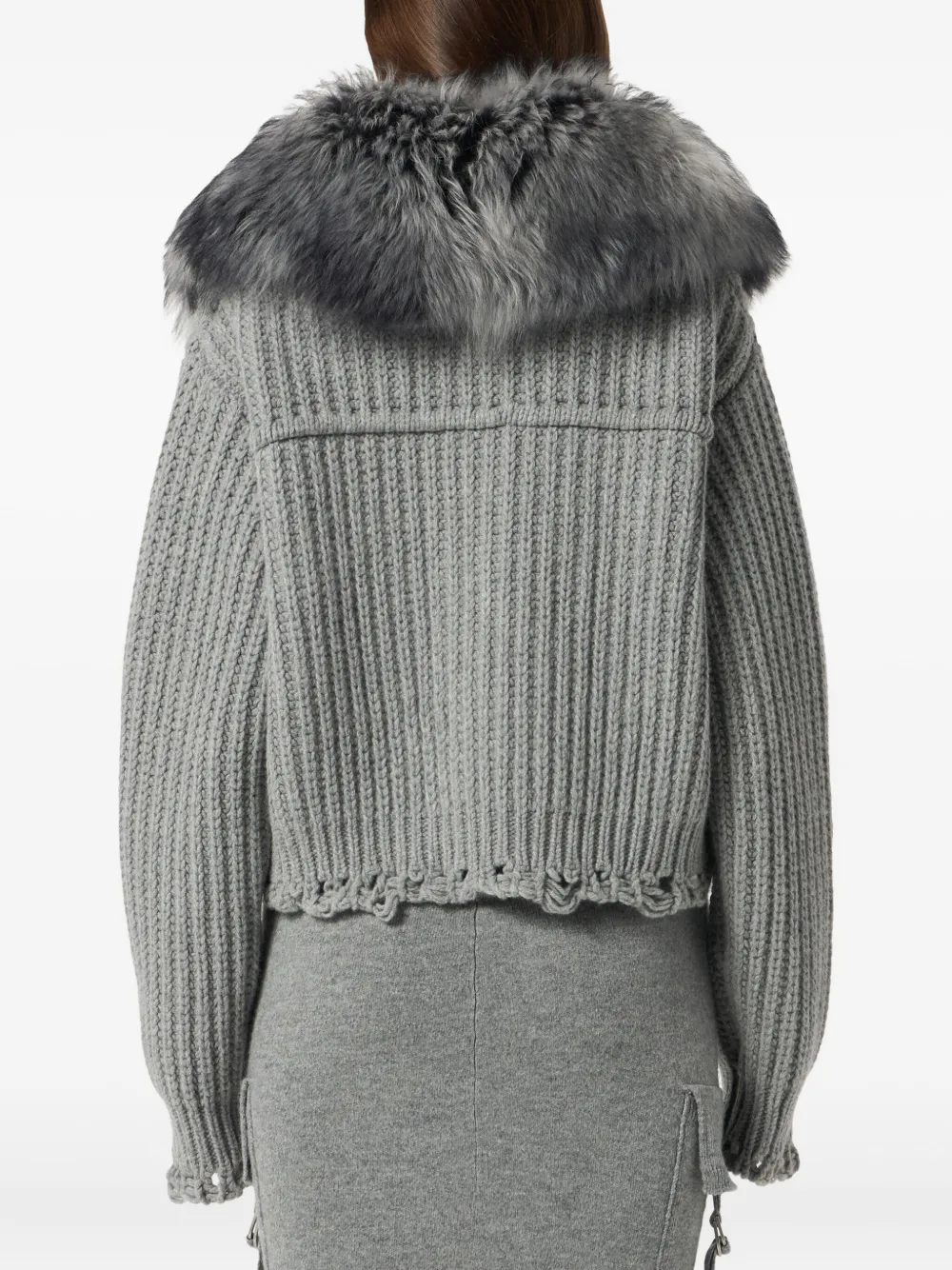 Blumarine Geribbeld cropped vest Grijs