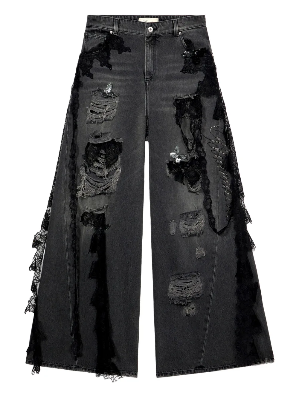 Blumarine Gerafelde jeans Grijs