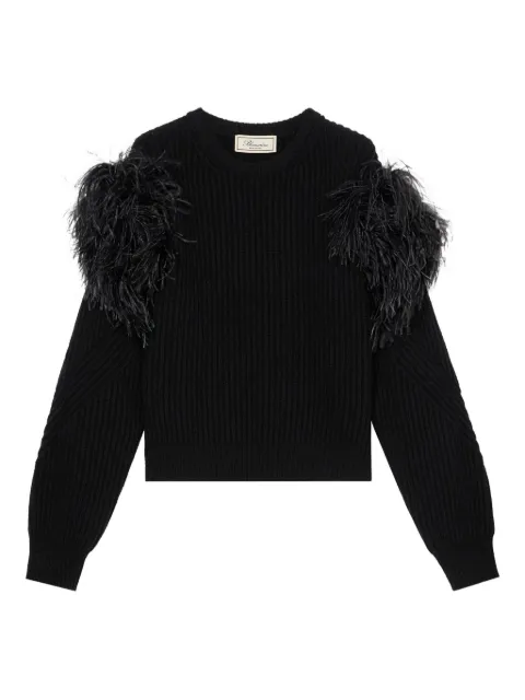 Blumarine سويتر منسوج مزين بالريش