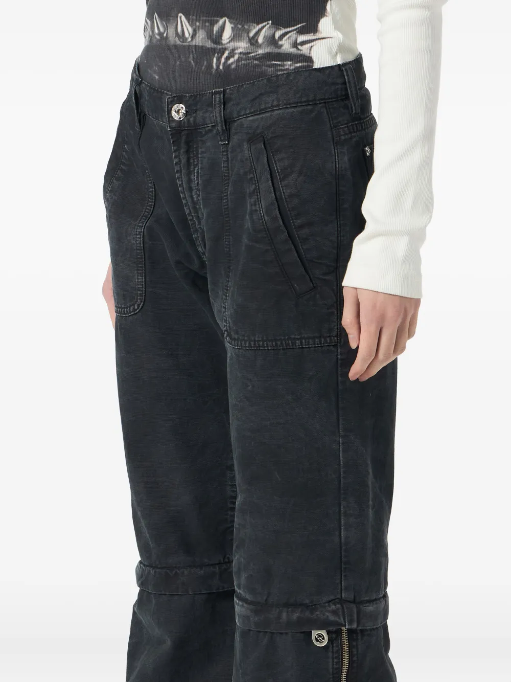 Blumarine Broek met ritsdetail Zwart