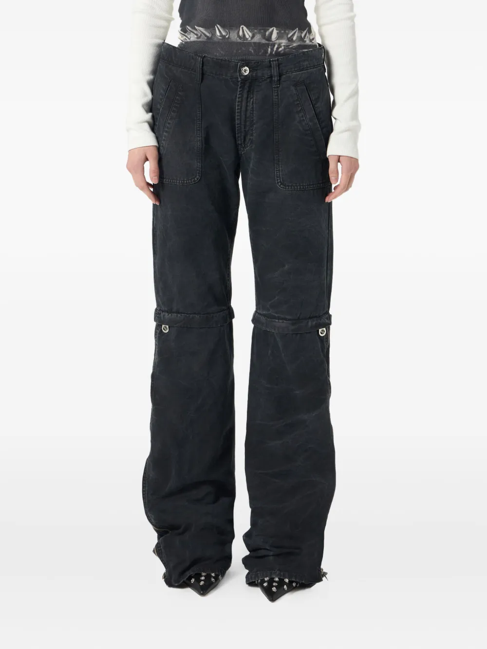 Blumarine Broek met ritsdetail Zwart