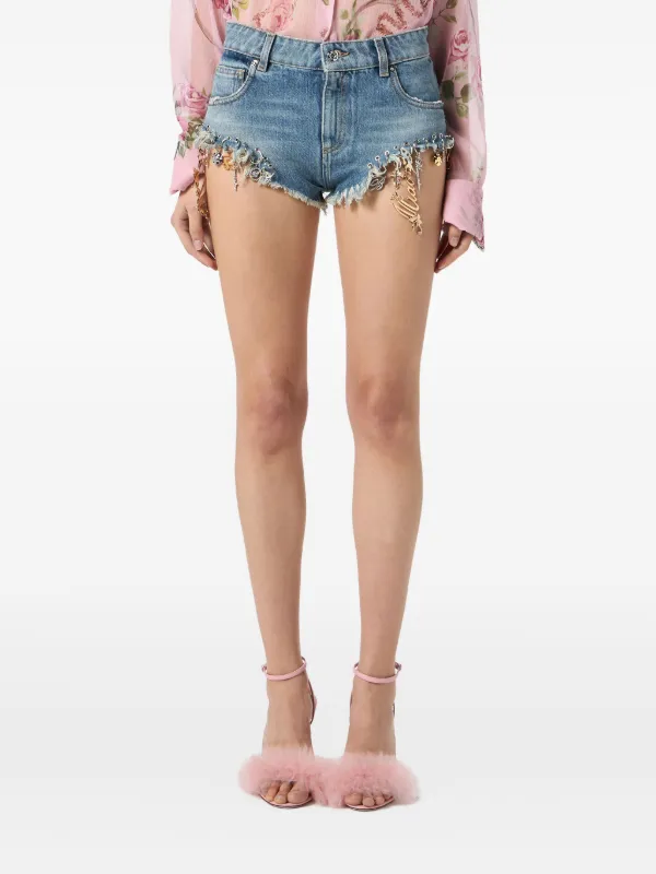 ショートパンツ BLUMARINE BLUE DENIM MINI SHORTS 30851242_59684454_600.jpg