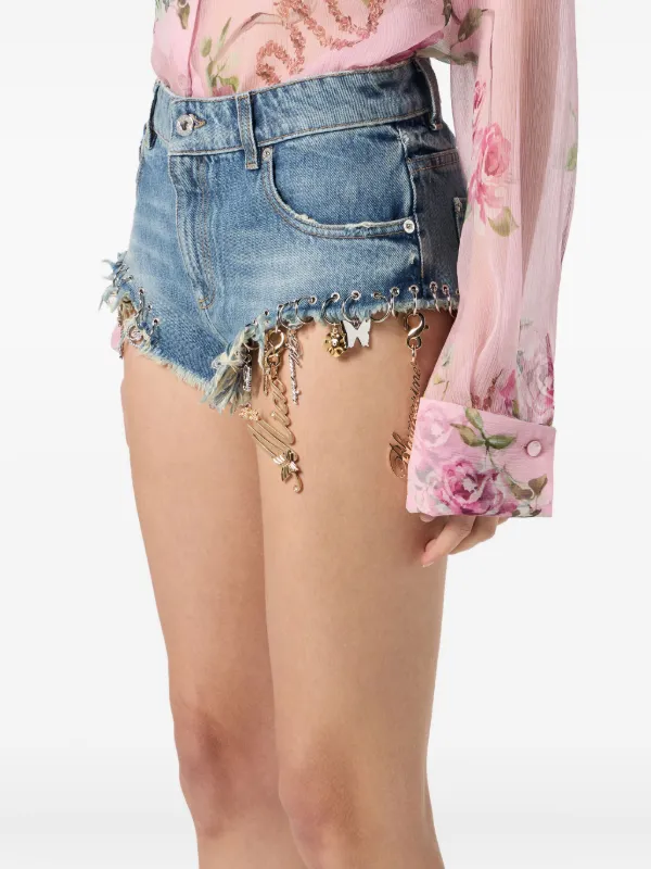 ショートパンツ BLUMARINE BLUE DENIM MINI SHORTS Blumarine Denim Mini Shorts | Blue | FARFETCH HK