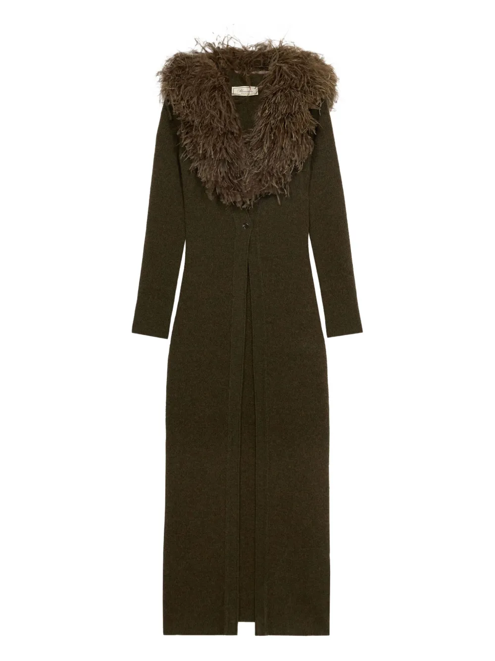 Blumarine Lang vest verfraaid met veren Groen