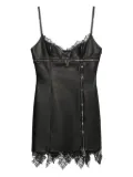 Blumarine lace-trimmed leather dress - Black