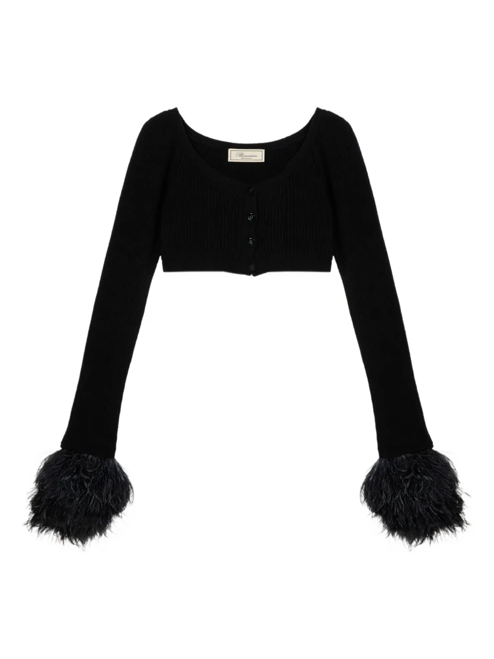 Blumarine Geribbeld vest Zwart