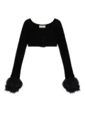 Blumarine ribbed cropped cardigan - Black