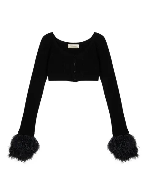 Blumarine ribbed cropped cardigan