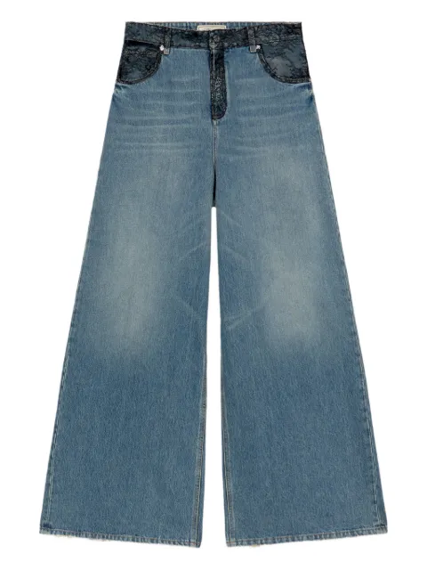 Blumarine jeans con ribete de encaje