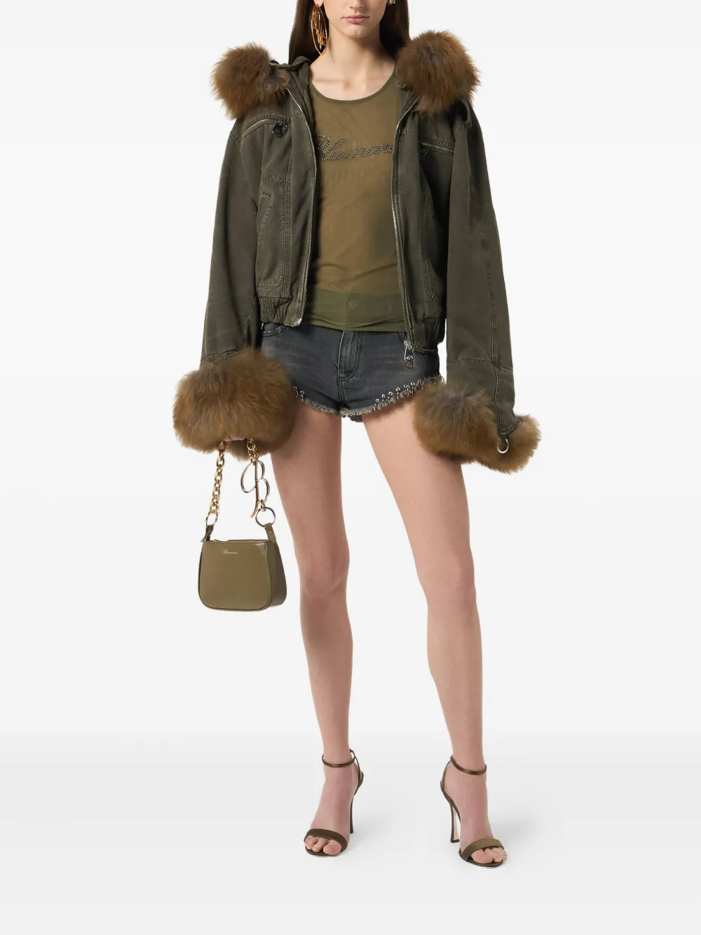 Blumarine eyelet-detail denim shorts | Short & Mini Shorts | Image 2