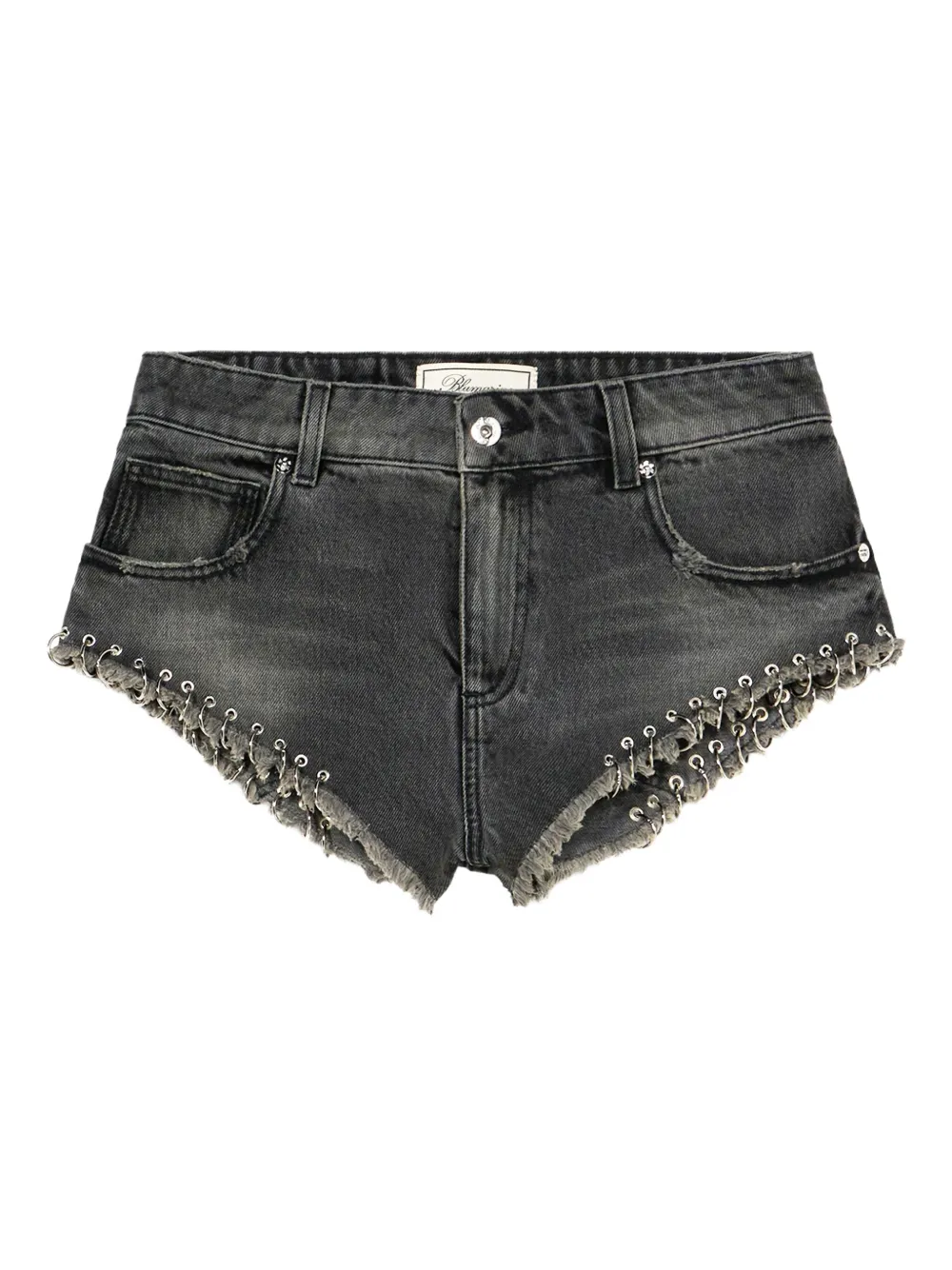 Blumarine eyelet-detail denim shorts | Grey | Image 1