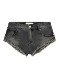 Blumarine eyelet-detail denim shorts - Grey