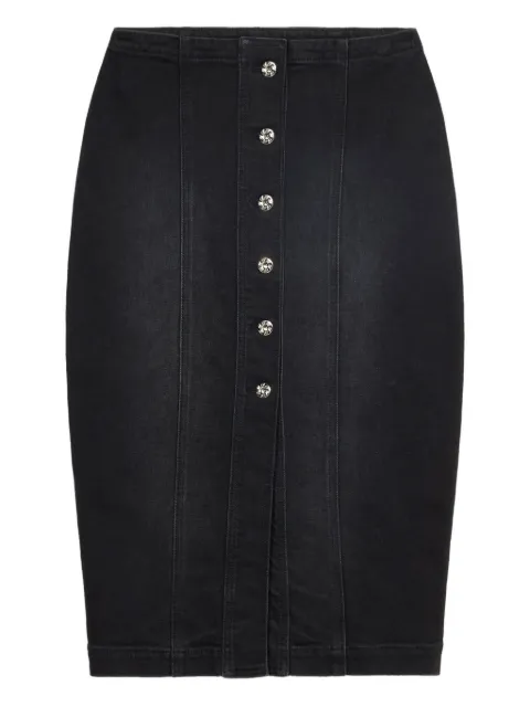 Blumarine logo-print denim skirt