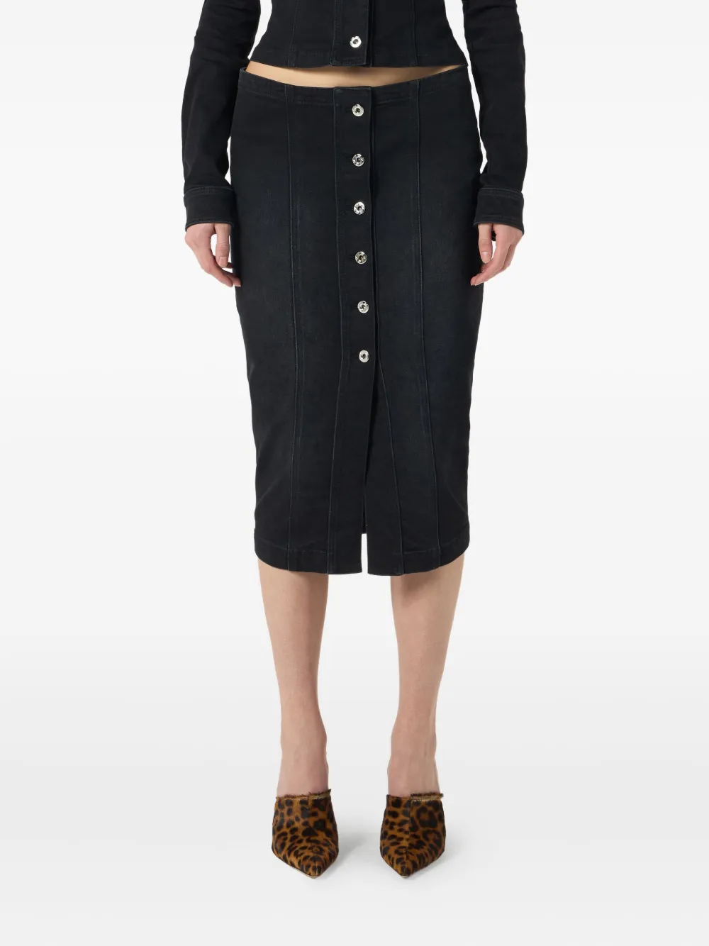 Blumarine Spijkerrok met logoprint Zwart