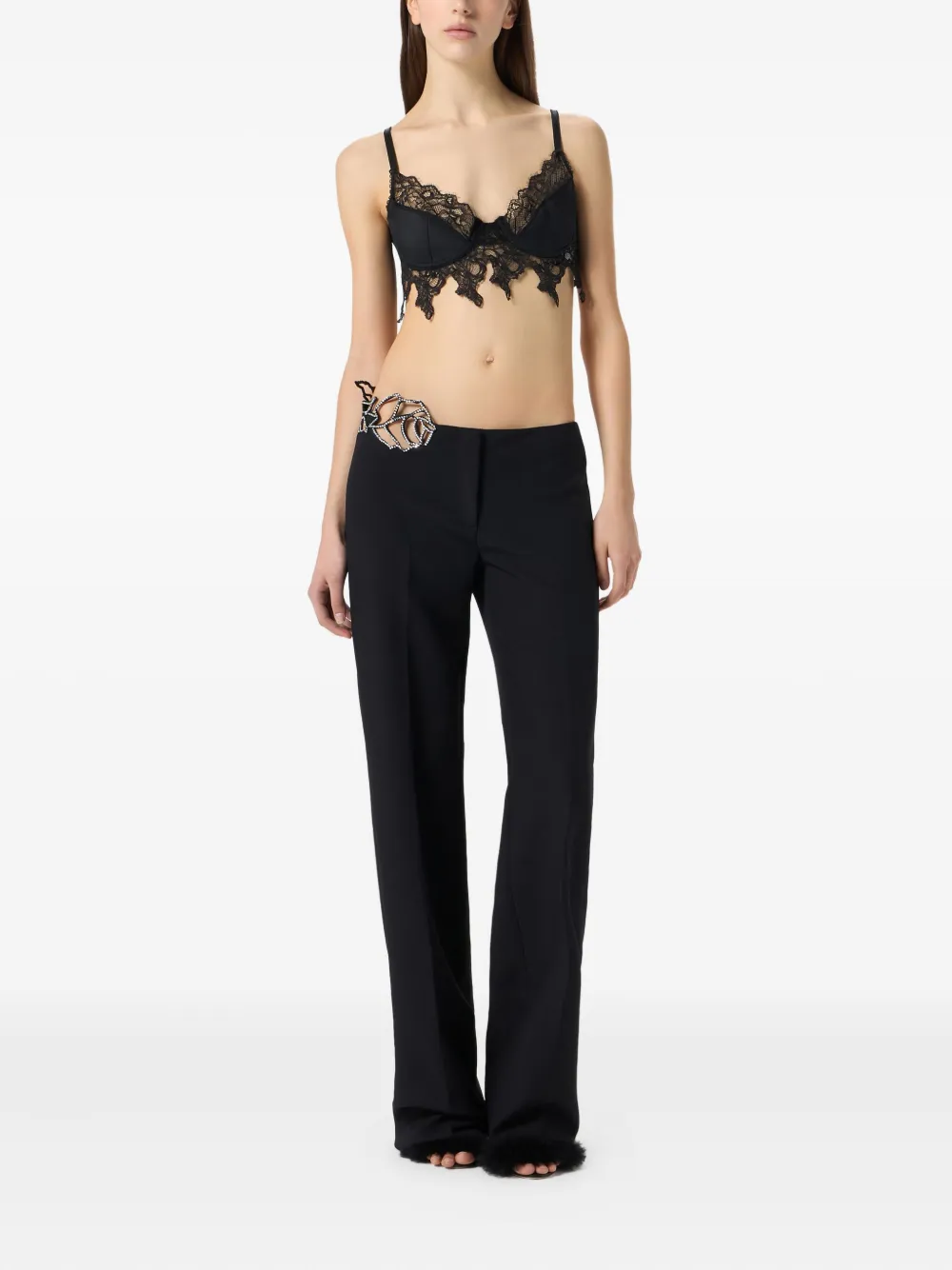 Blumarine lace-embellished trousers | Straight Trousers | Image 2