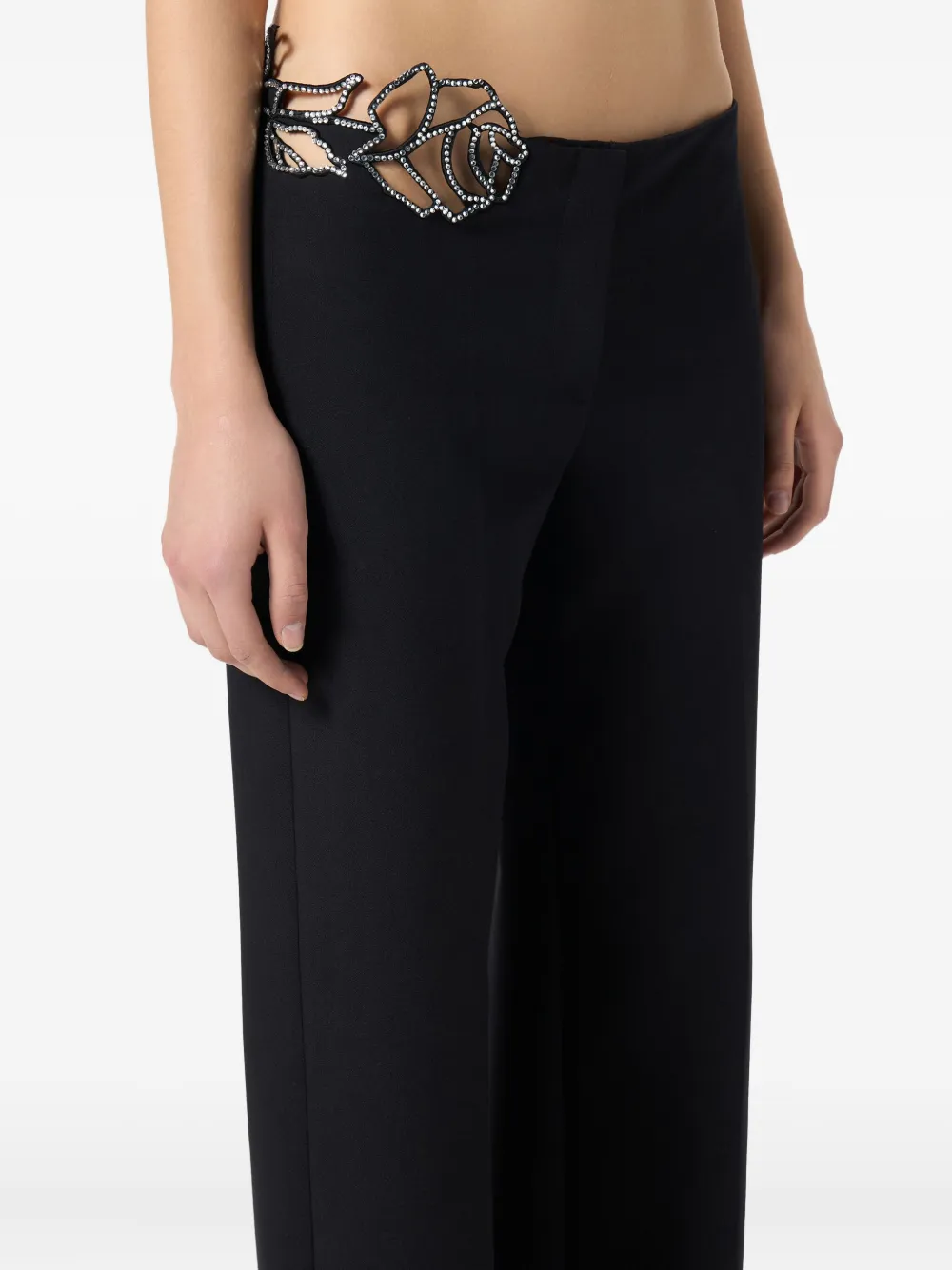 Blumarine Broek verfraaid met kant Zwart