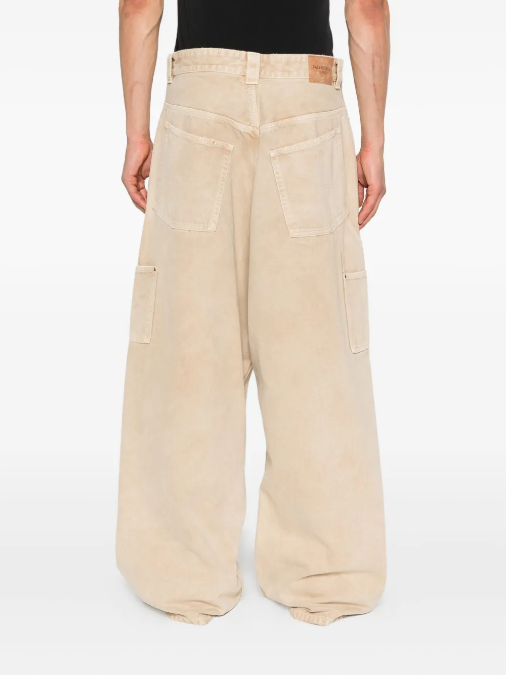 Balenciaga Ripped Off katoenen broek met vlakken Beige