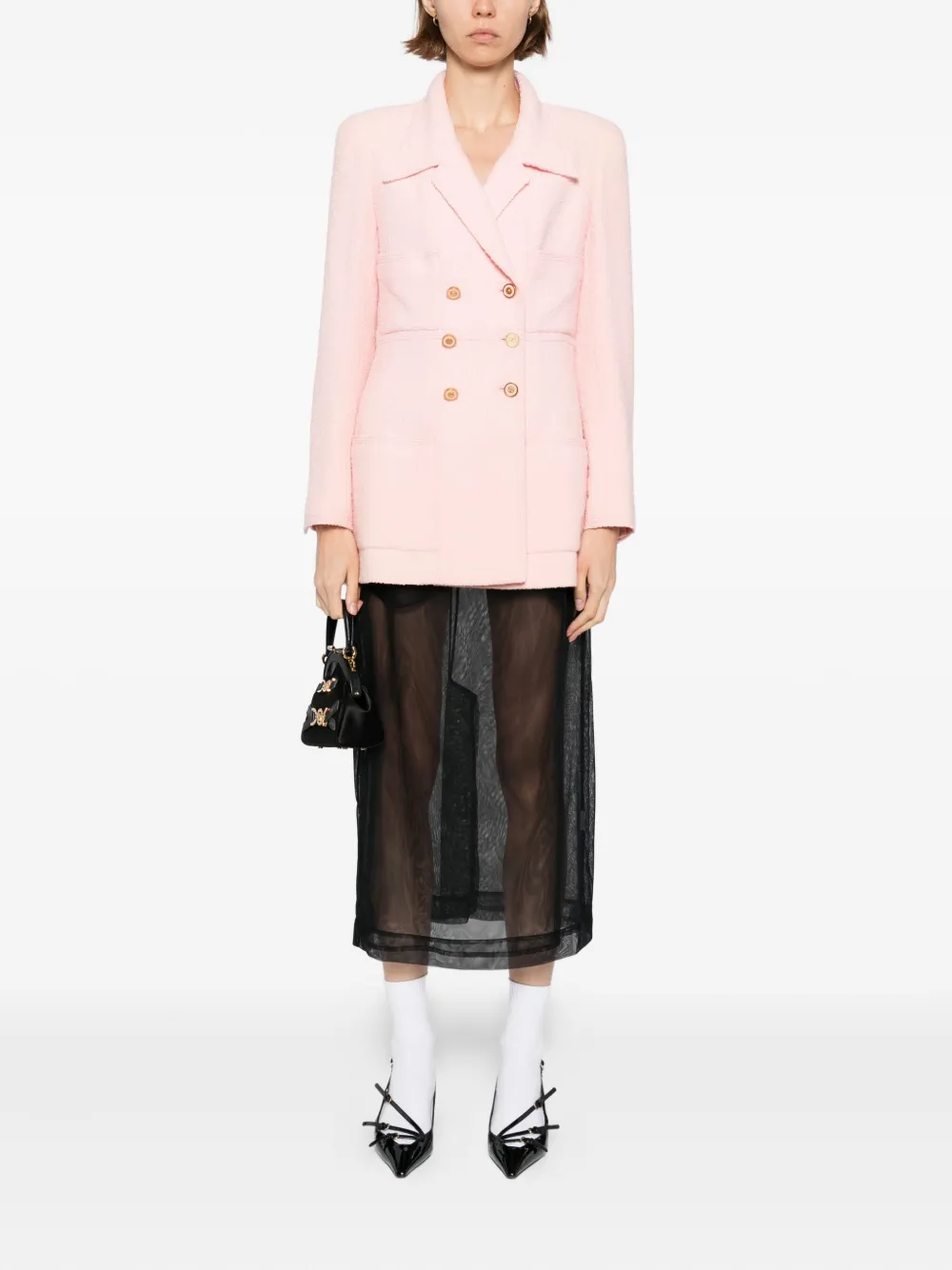CHANEL Pre-Owned 1996 tweed double-breasted jacket | Image 2
