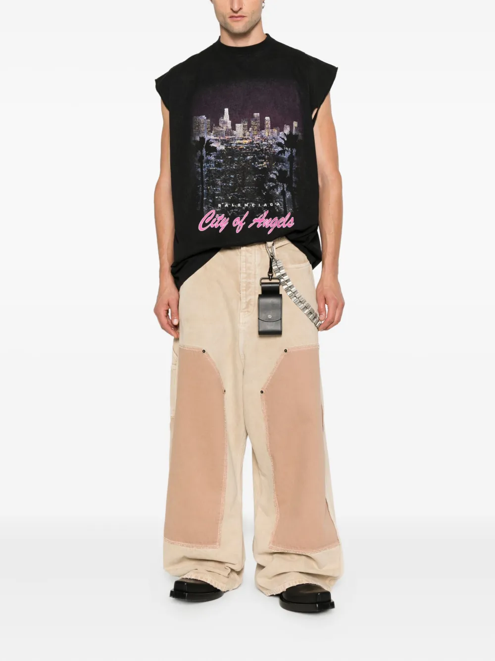 Balenciaga City of Angels mouwloze tanktop Zwart