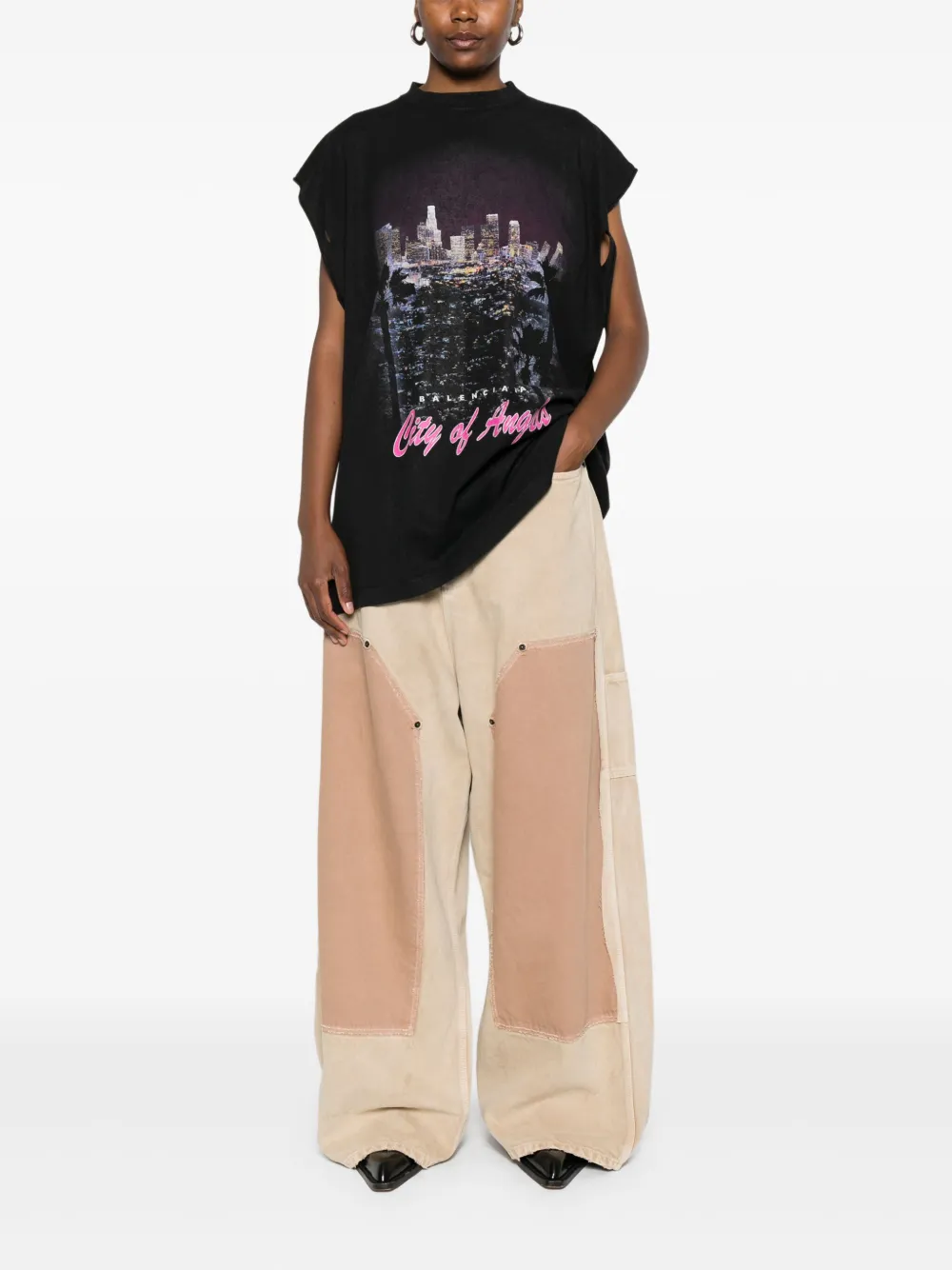 Balenciaga City of Angels mouwloze tanktop Zwart