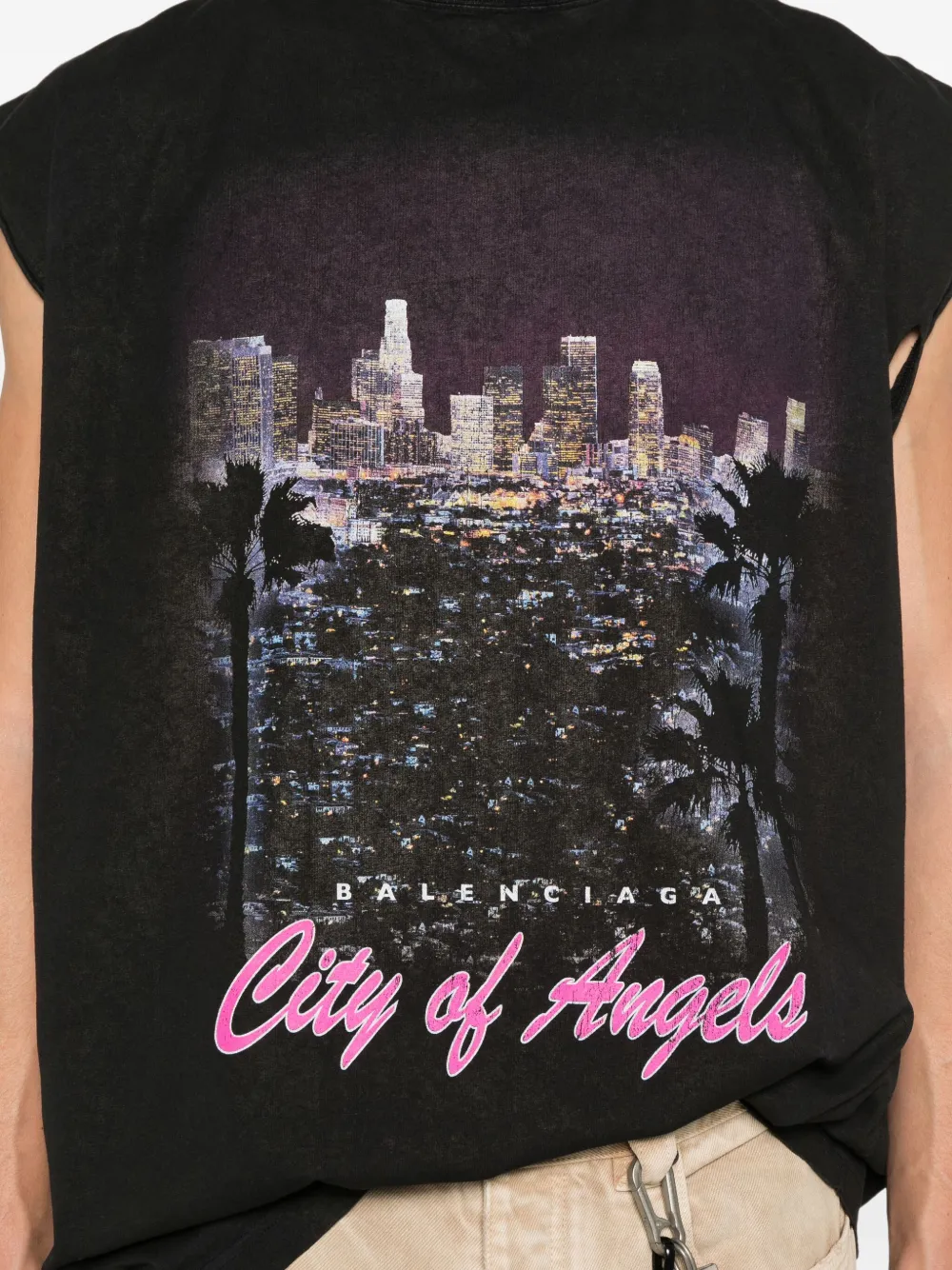 Balenciaga City of Angels mouwloze tanktop Zwart