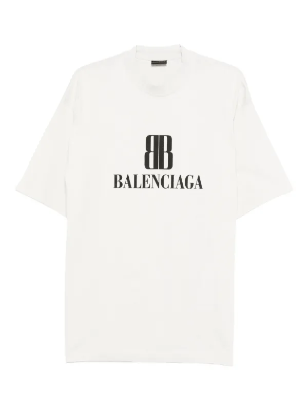【話題】BALENCIAGA バレンシアガ ナノBB Tシャツ コットン Balenciaga ナノ BB Tシャツ | グレー | FARFETCH JP
