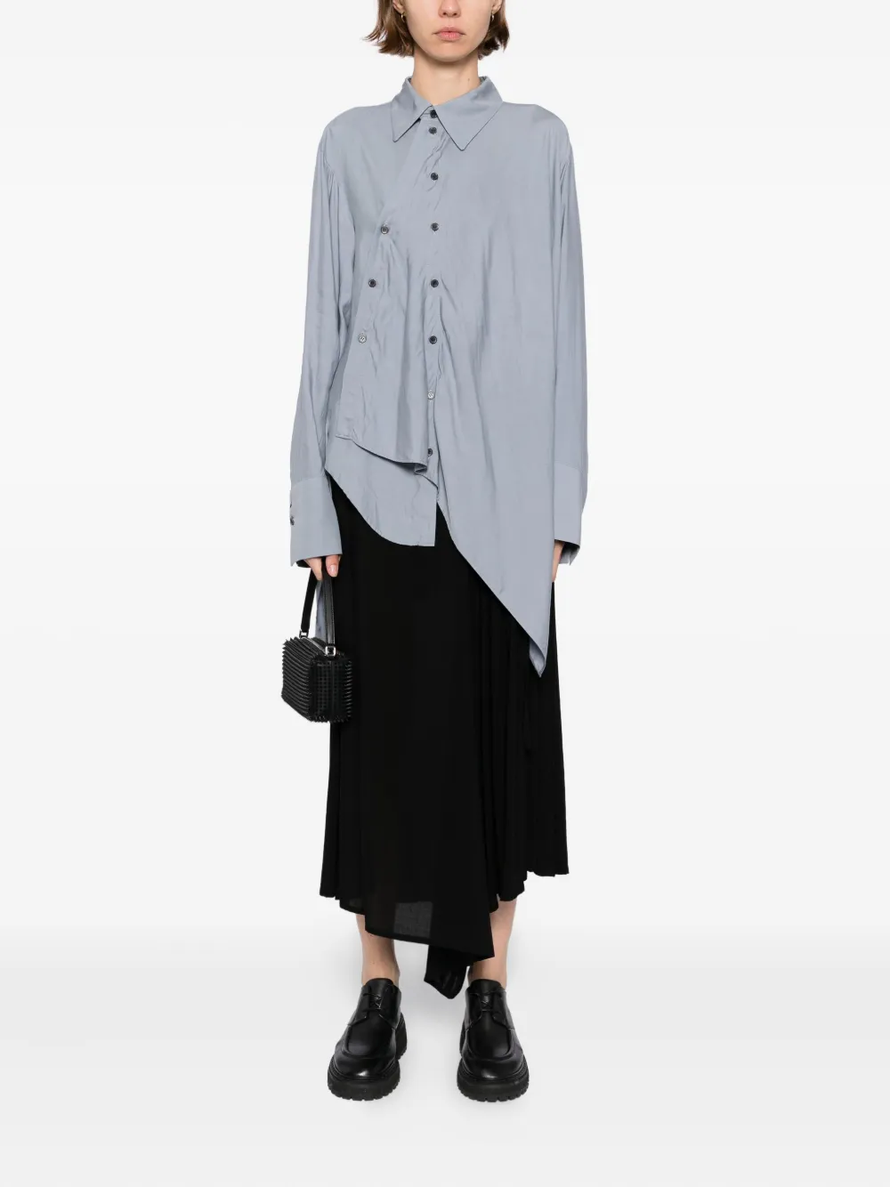 Yohji Yamamoto Asymmetrisch overhemd - Blauw
