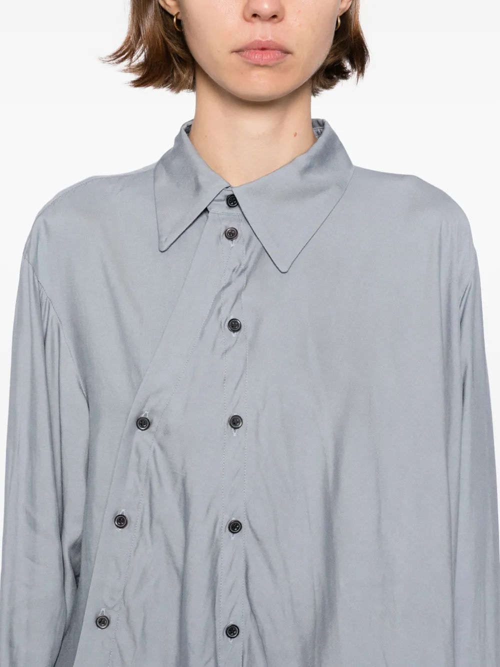 Yohji Yamamoto Asymmetrisch overhemd Blauw
