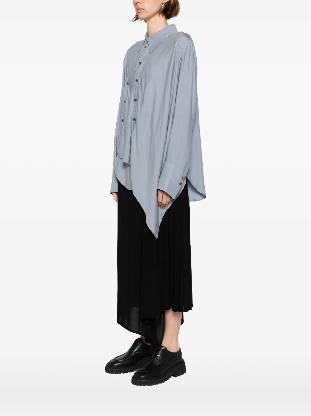 Yohji Yamamoto Asymmetrisch overhemd Blauw