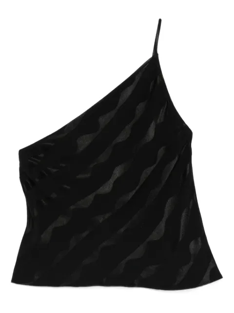 Rixo one-shoulder wave-pattern top