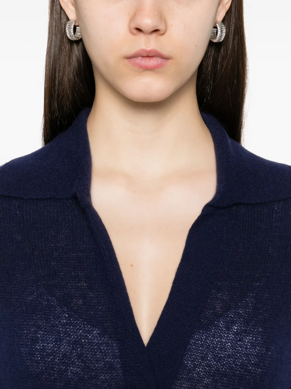 TOM FORD V-neck cashmere-silk blend sweater Blauw