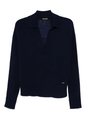 TOM FORD ダークブルーVネックニット TOM FORD ダークブルーVネックニット