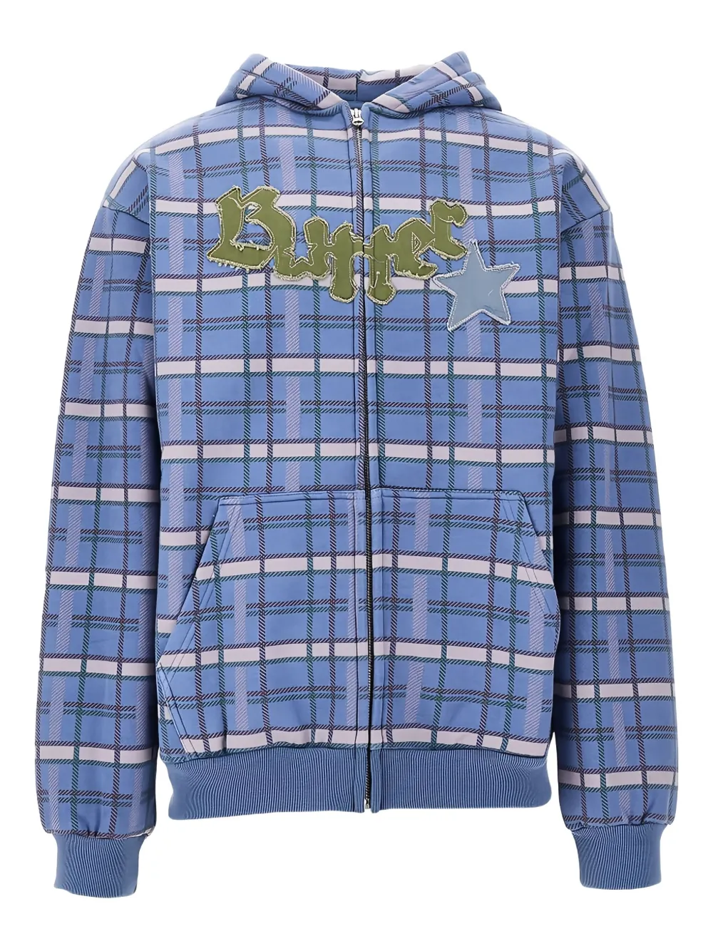 BUTTER GOODS hoodie zippé à carreaux | bleu | Image 1