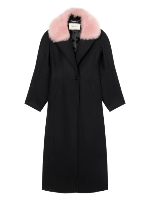 Blumarine double-breasted faux fur coat