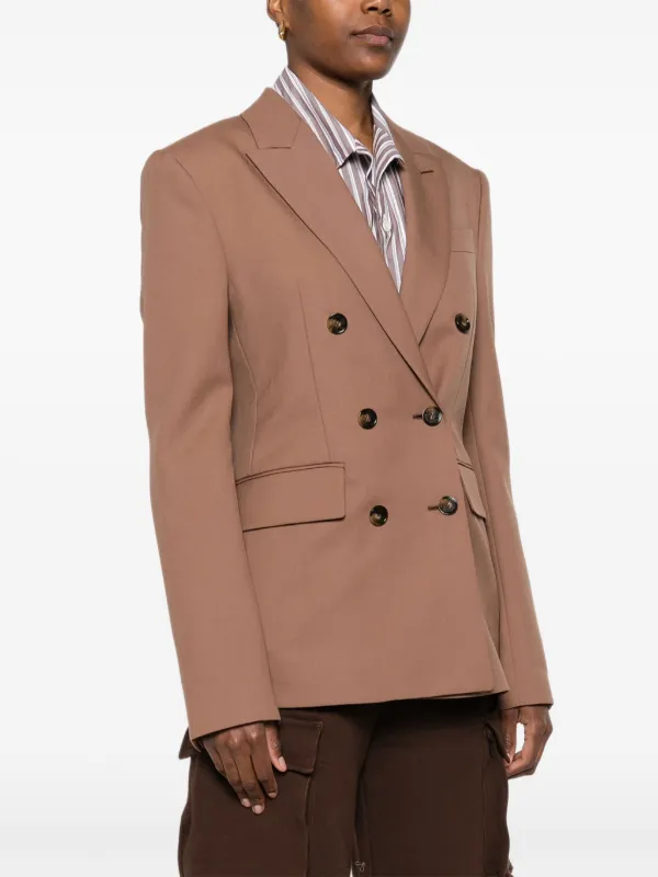 【関税込み】stella mccartney Double-breasted wool blazer Stella McCartney double-breasted Wool Blazer | Brown | FARFETCH