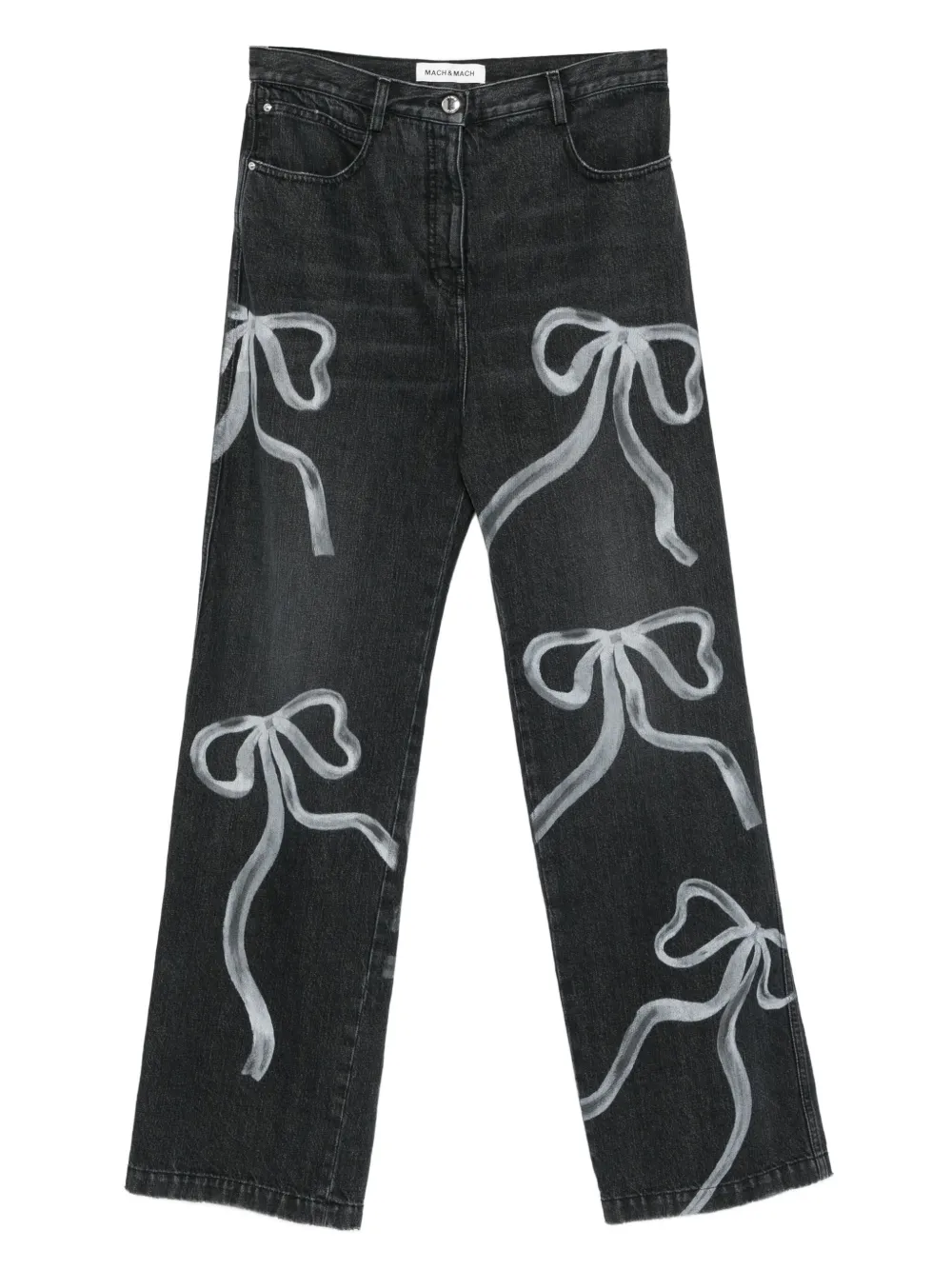 MACH & MACH bow-print jeans | Black | Image 1