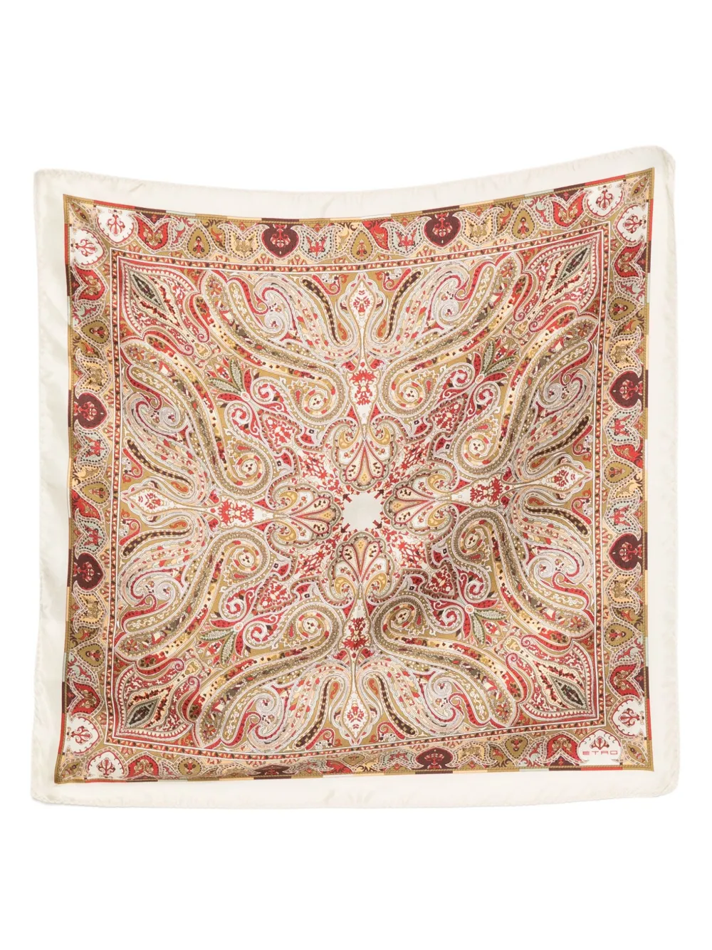 ETRO paisley-pattern silk scarf Beige