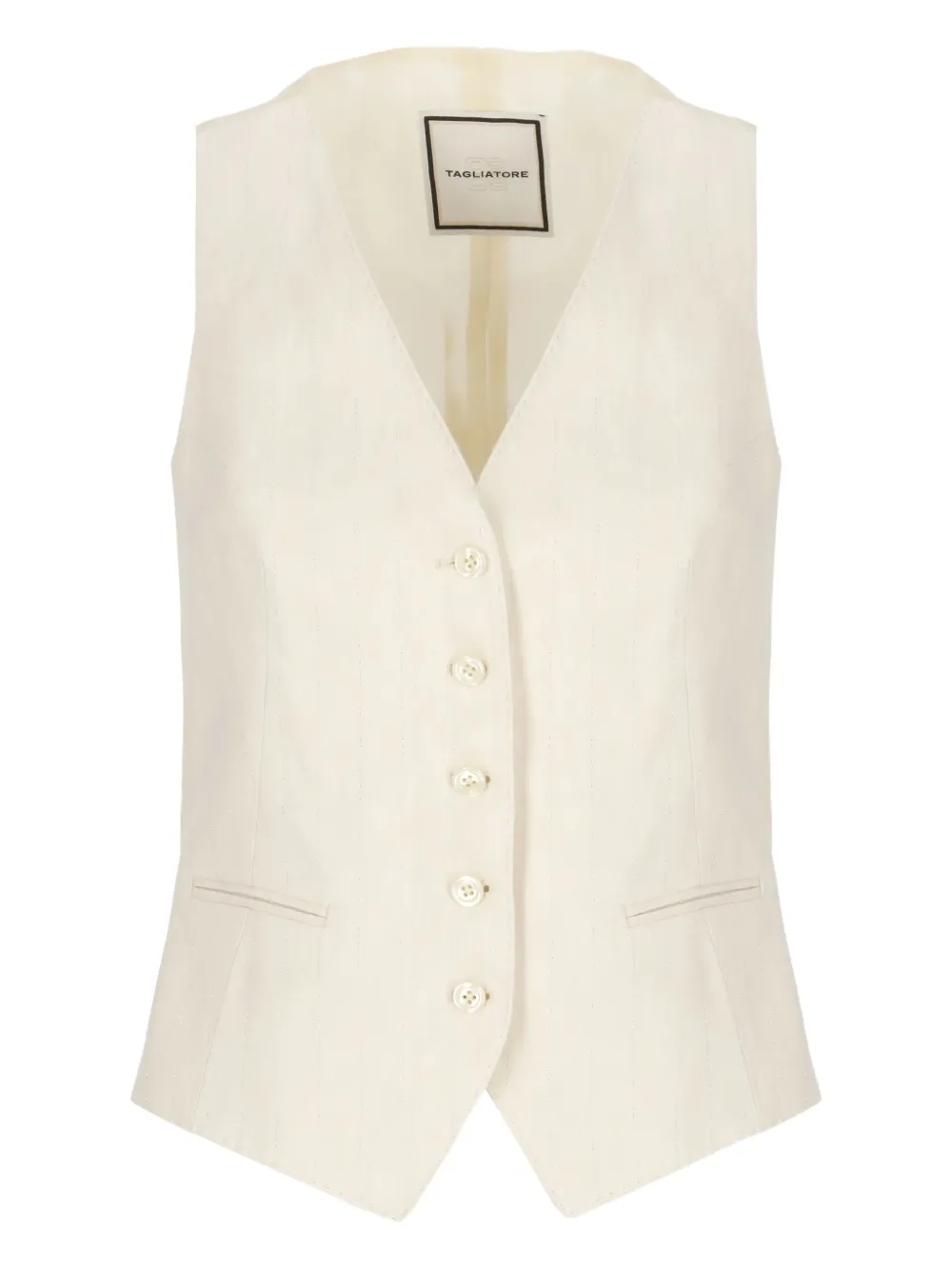 Tagliatore Gilet met krijtstreep Beige
