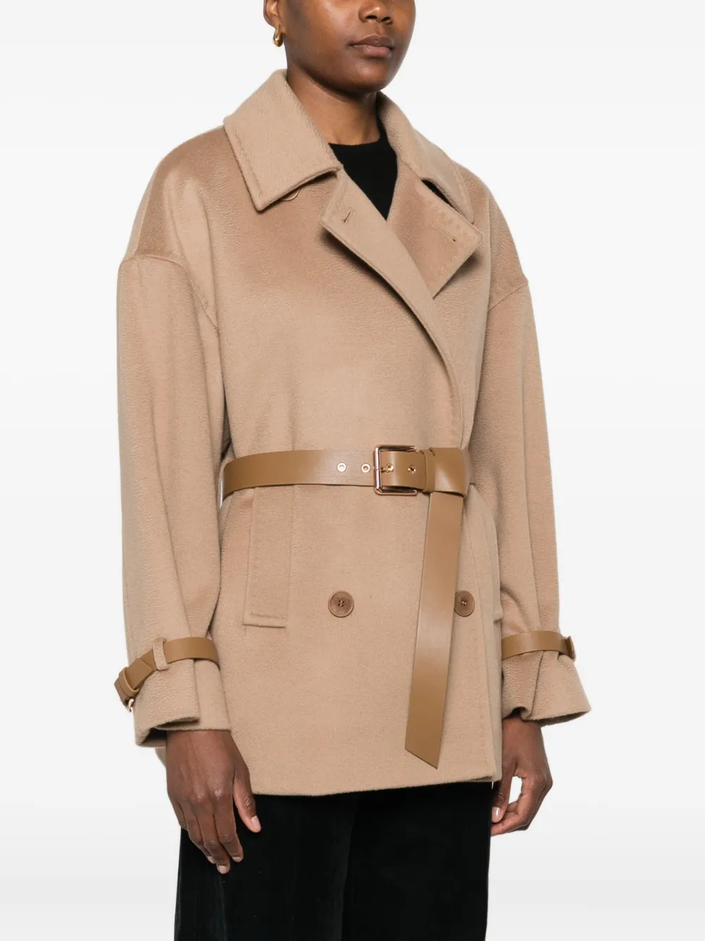 Max Mara double-breasted belted coat Bruin