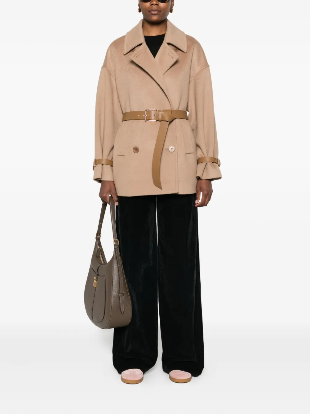 Max Mara double-breasted belted coat Bruin