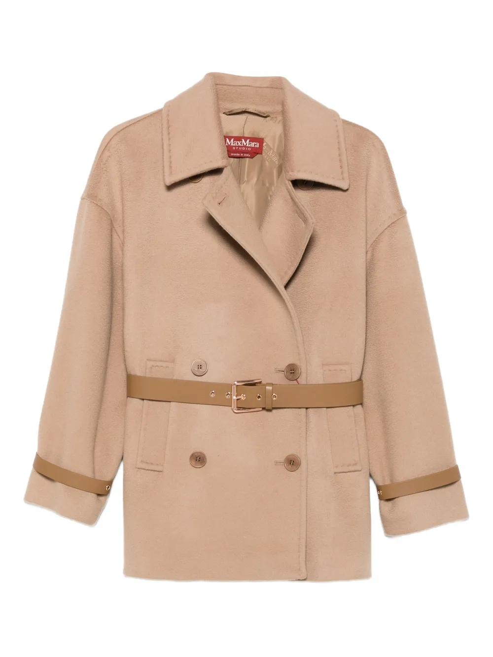 Max Mara double-breasted belted coat Bruin