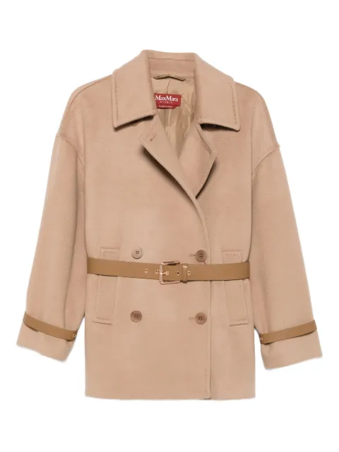 Max Mara معطف بصفي أزرار وحزام