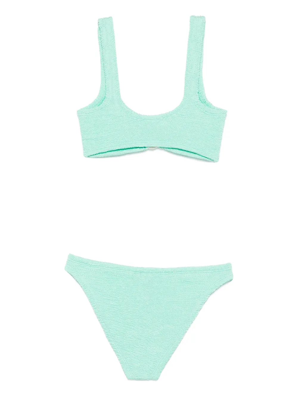 Hunza G Julia gekreukte bikini met ringdetail Groen