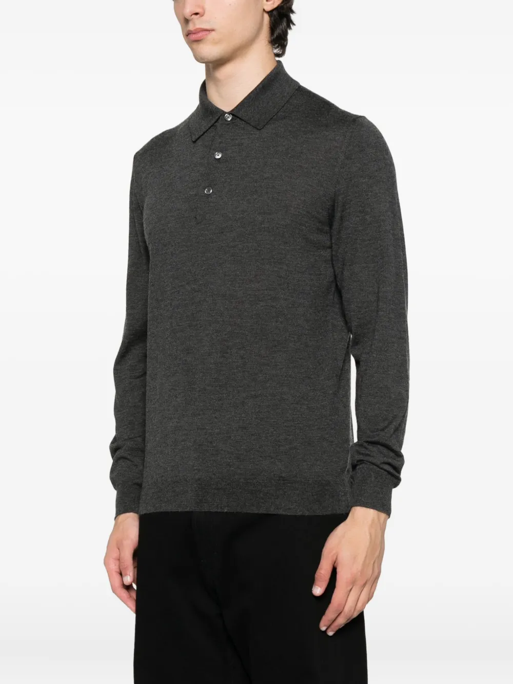Kiton long-sleeve polo sweater Grijs