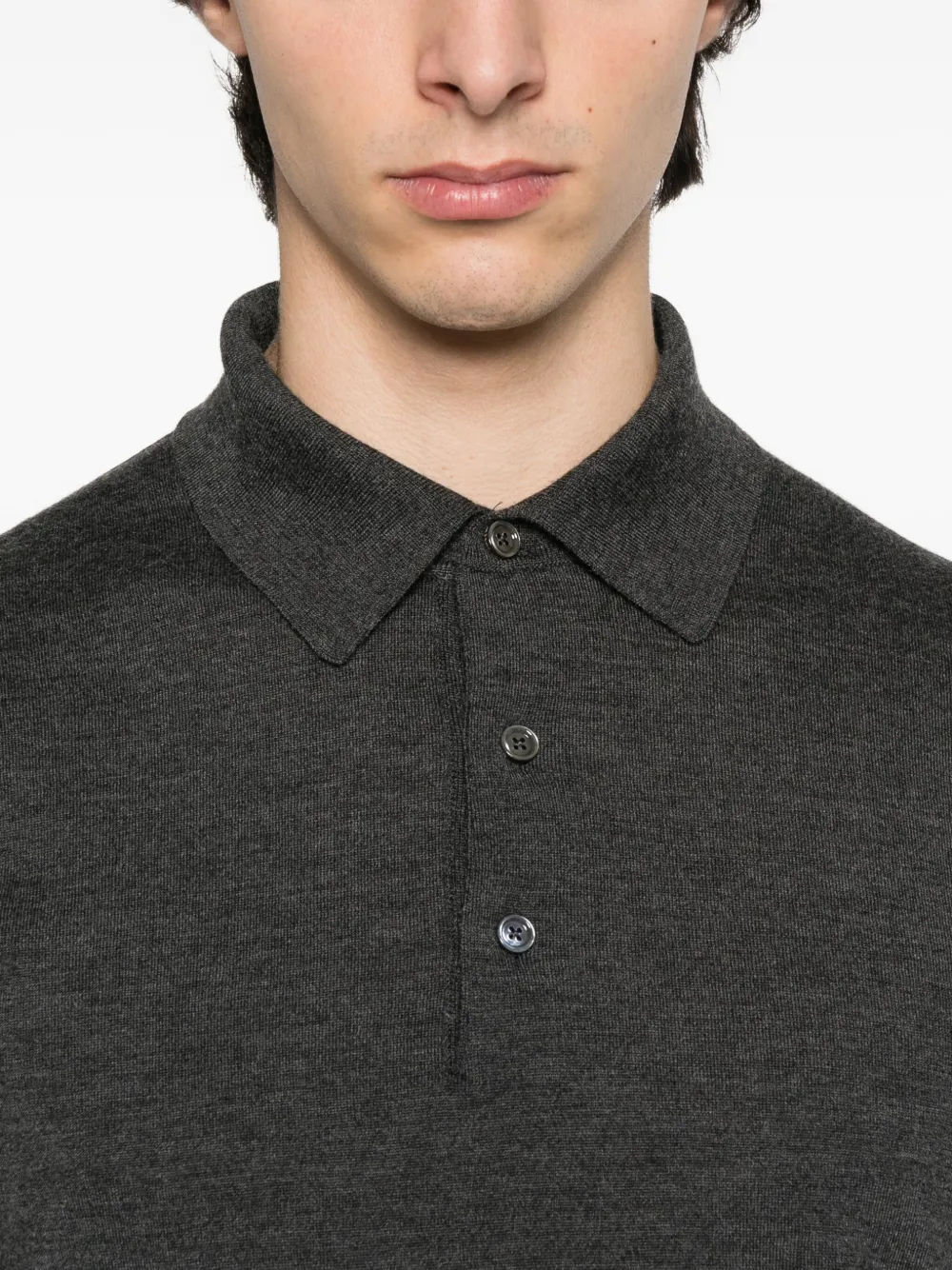 Kiton long-sleeve polo sweater Grijs