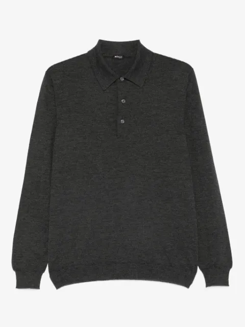 Kiton suéter tipo polo con mangas largas